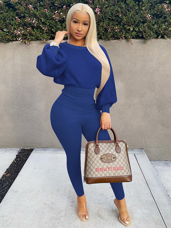 Levoire | top à manches longues pour une robe extensible et leggings assortis BLEU