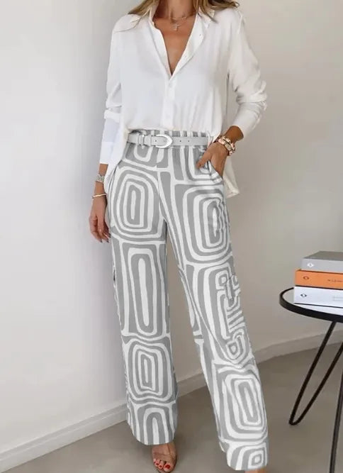 Levoire | chemise à manches longues et pantalons larges Gris