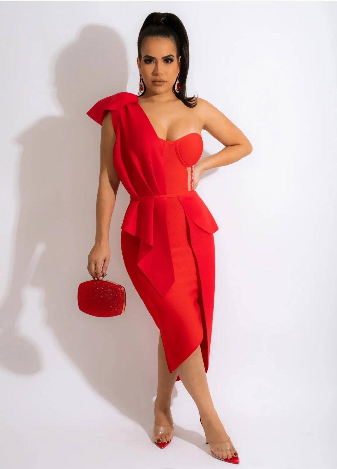 Levoire | robe courte épaules nues Rouge