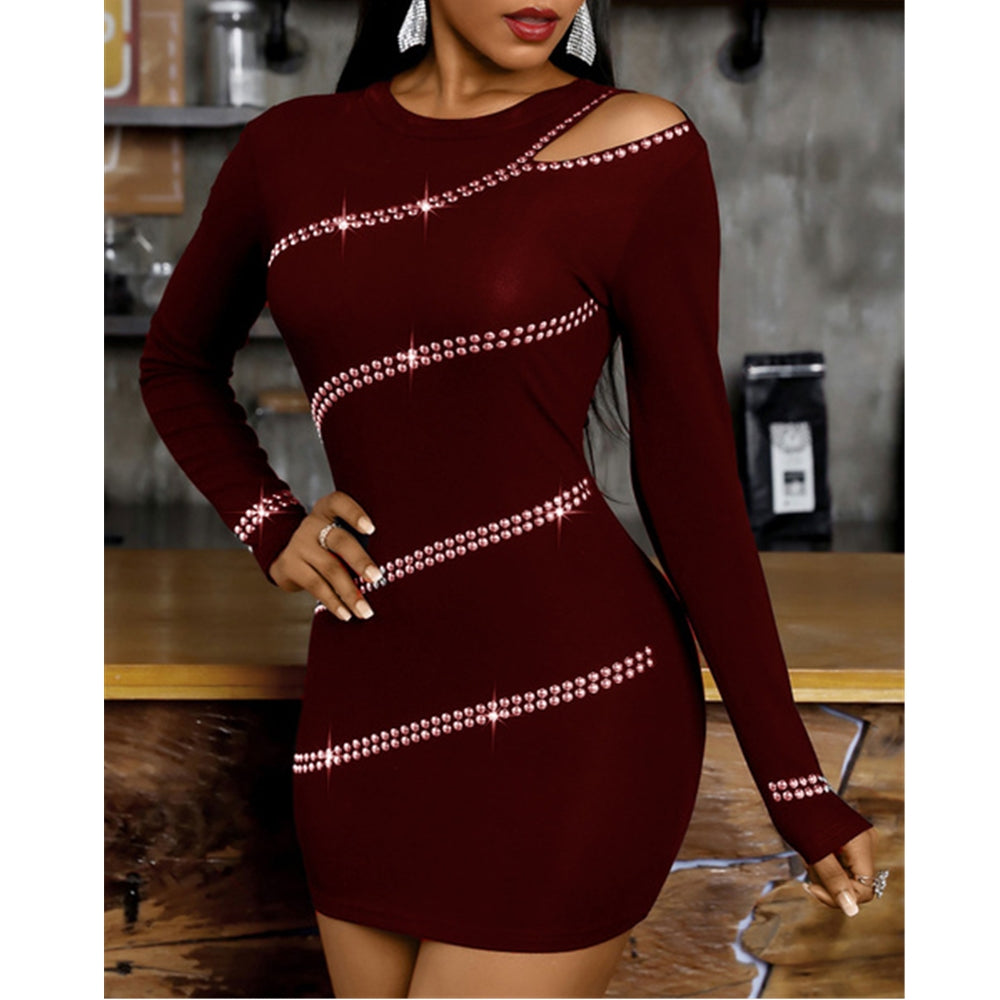 Levoire | manches longues courtes serrées motif strass BORDEAUX S
