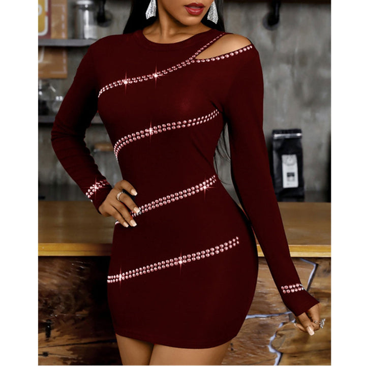 Levoire | manches longues courtes serrées motif strass BORDEAUX S