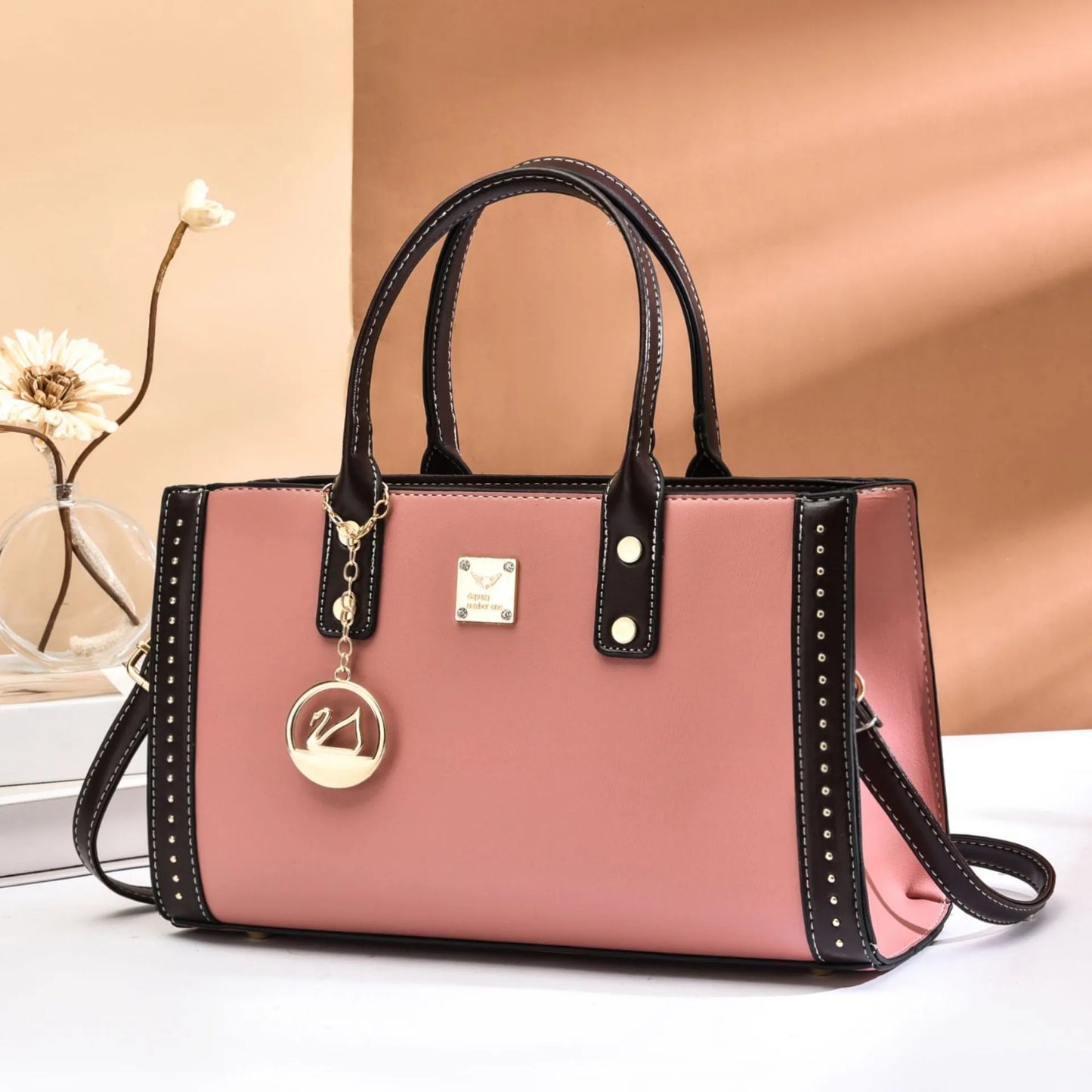 Levoire | Grand Sac à main Carré ROSE FONCÉ