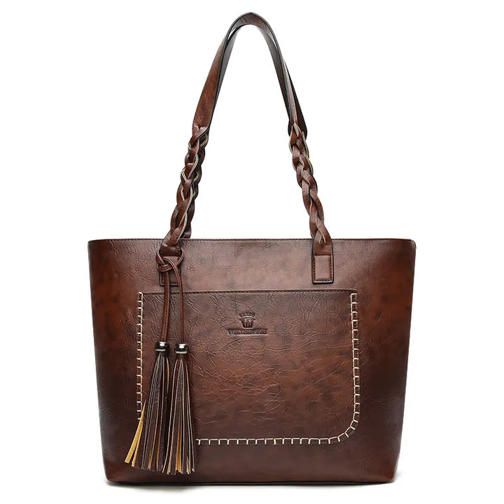 Levoire | Sac de cheville Design Vintage Avec Pompon CAFE