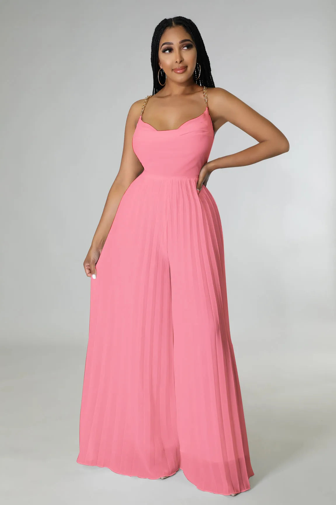 Levoire | pantalon à lacer en tissu avec un dos ouvert et des jambes larges plissées Rose