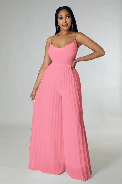 Levoire | pantalon à lacer en tissu avec un dos ouvert et des jambes larges plissées Rose