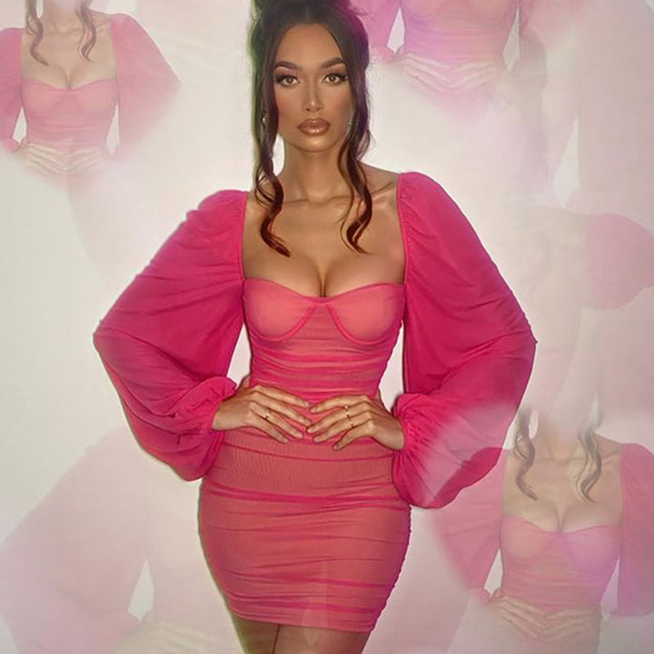 Levoire | corset court ajusté avec de longues manches bouffantes ROSE