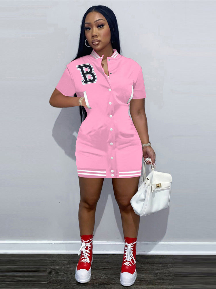 Levoire | courte baseball à bouton-pression devant ROSE S