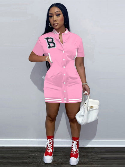 Levoire | courte baseball à bouton-pression devant ROSE S