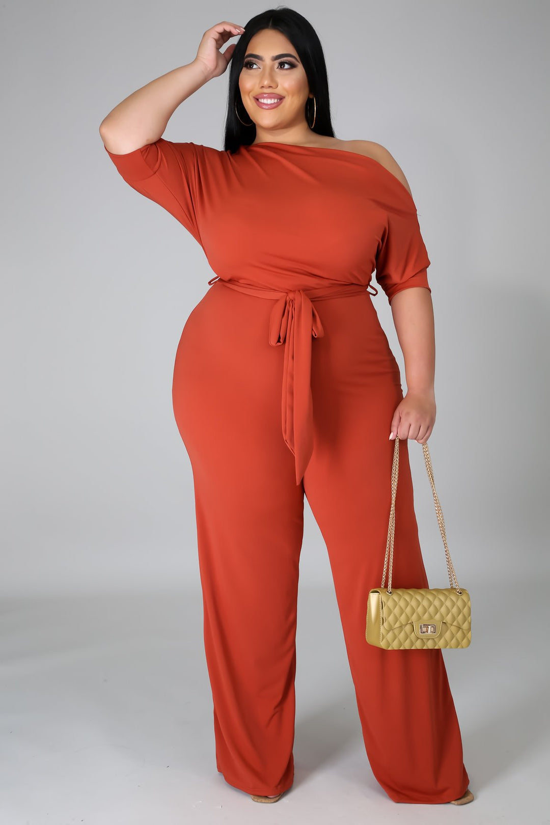 Levoire | pantalon à jambes courtes bretelles inclinées ORANGE