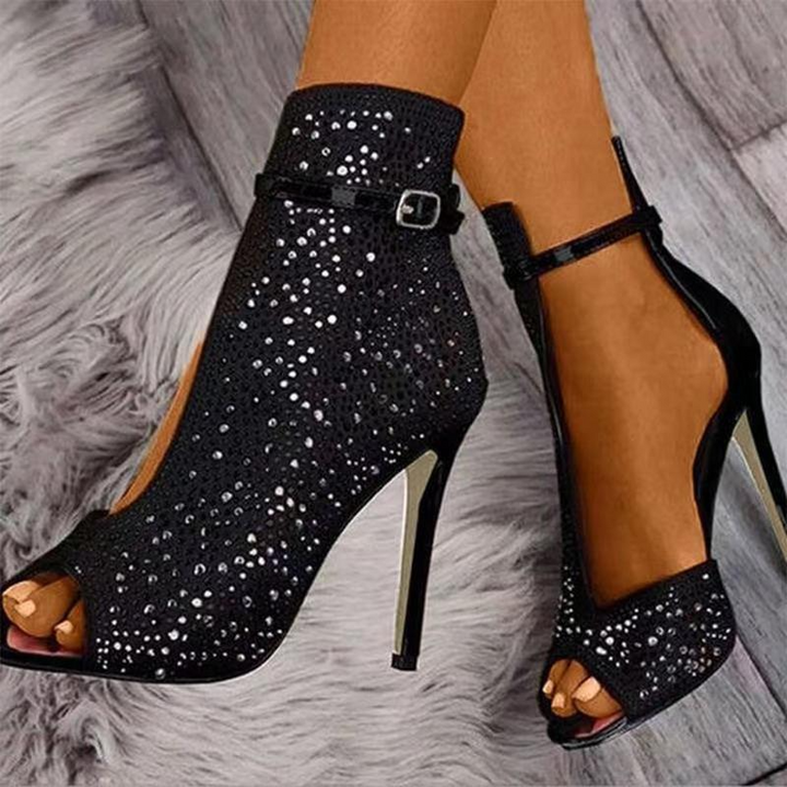 Levoire | strass peep-toe -design NOIR