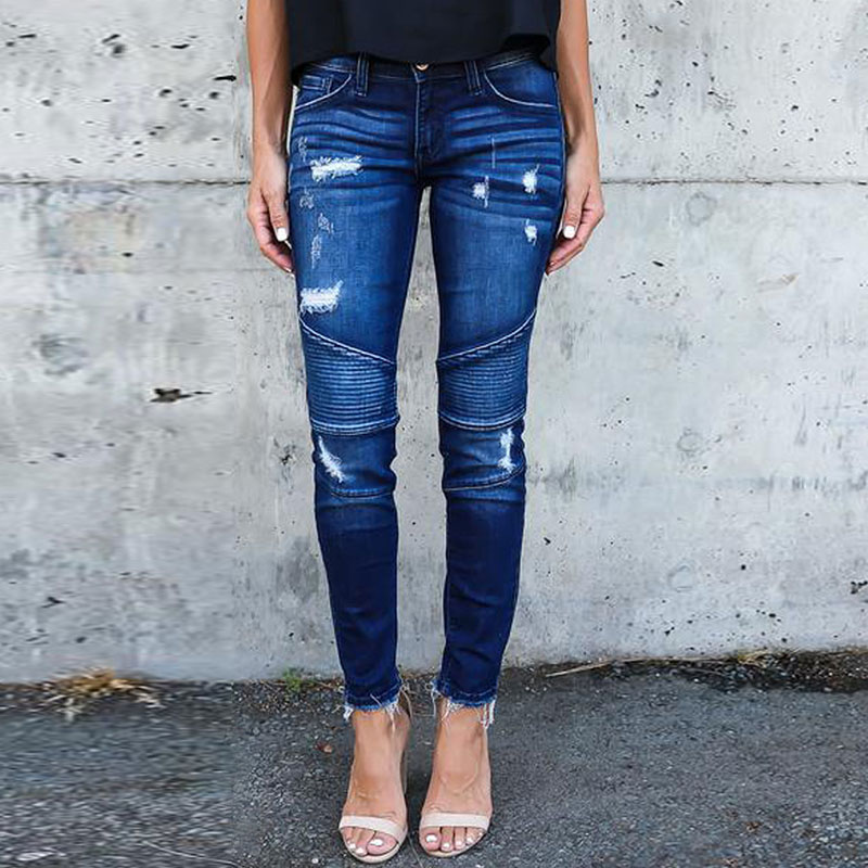 Levoire | skinny plissé BLEU FONCÉ