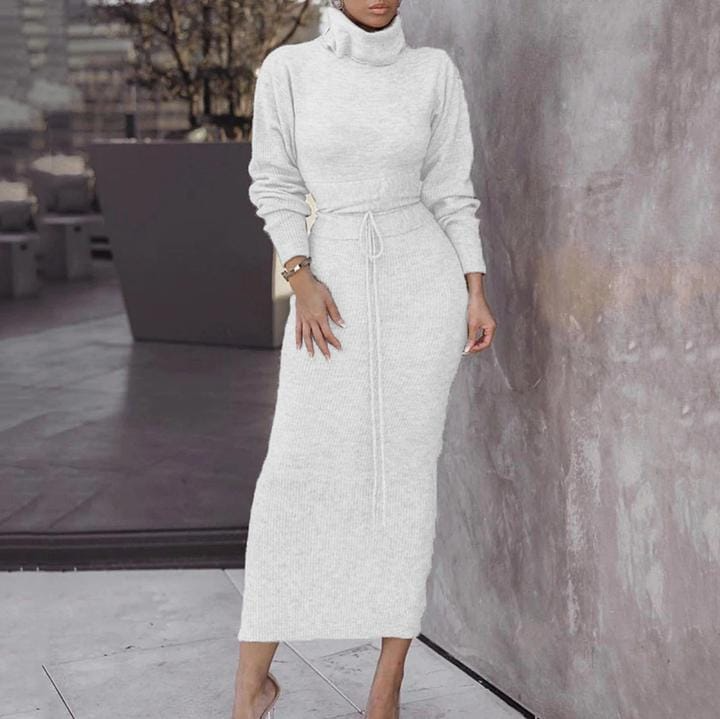 Levoire | col polo et jupe en tricot longue assortie BLANC