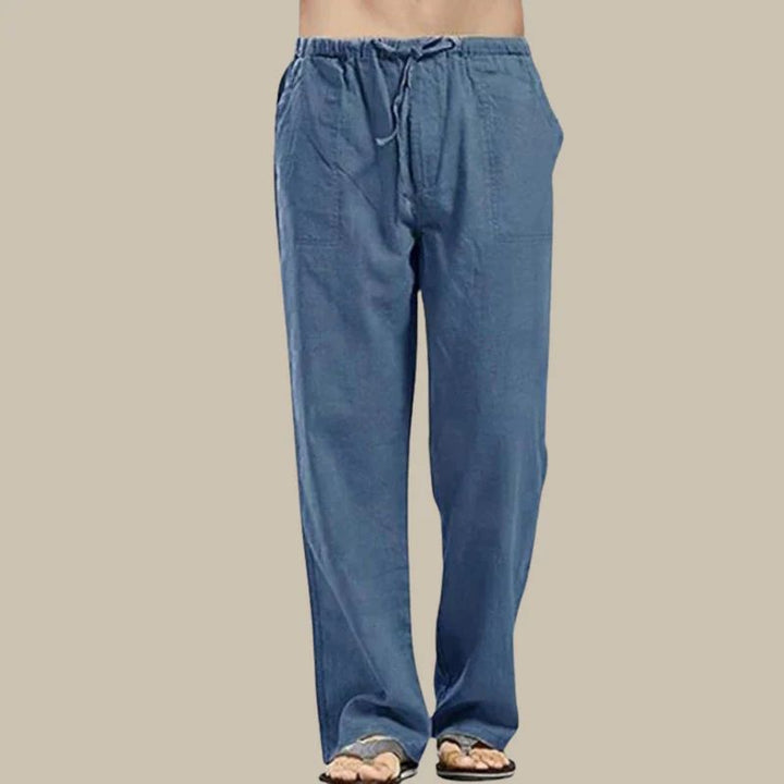 Levoire | Pantalons D'Été En Lin Pour Hommes Bleu