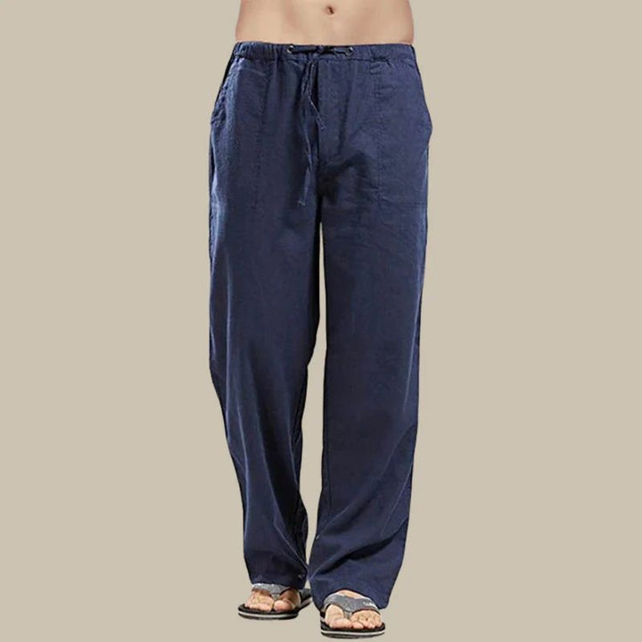 Levoire | Pantalons D'Été En Lin Pour Hommes Bleu foncé