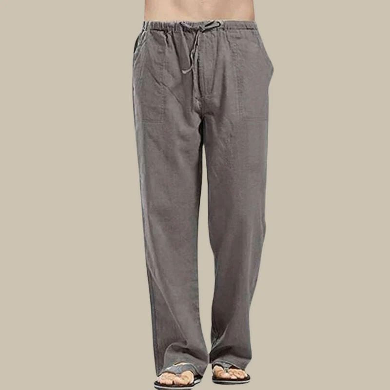 Levoire | Pantalons D'Été En Lin Pour Hommes Gris foncé