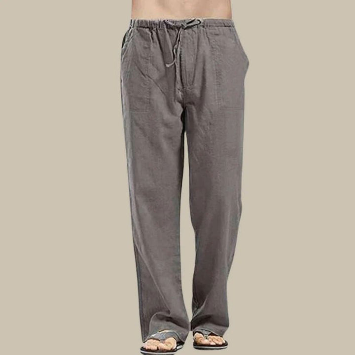 Levoire | Pantalons D'Été En Lin Pour Hommes Gris foncé