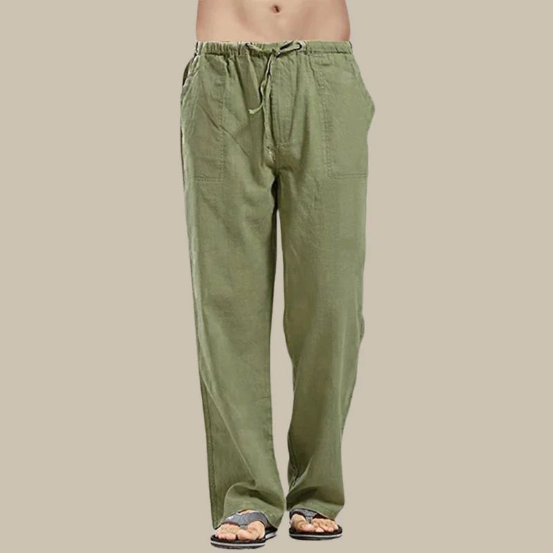 Levoire | Pantalons D'Été En Lin Pour Hommes Vert