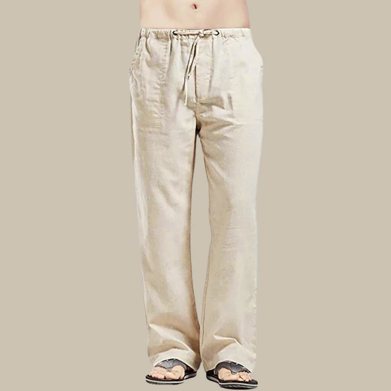 Levoire | Pantalons D'Été En Lin Pour Hommes Khaki