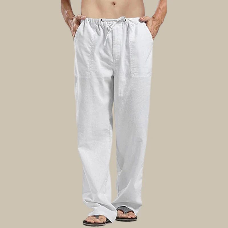 Levoire | Pantalons D'Été En Lin Pour Hommes Blanc