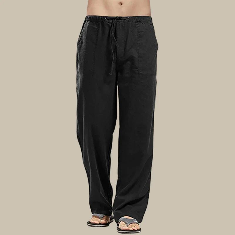 Levoire | Pantalons D'Été En Lin Pour Hommes Noir