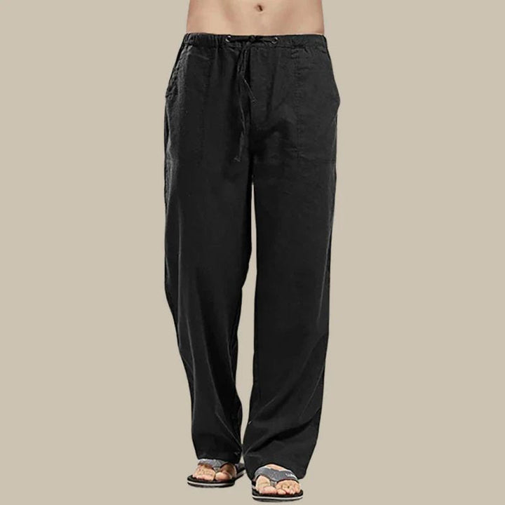 Levoire | Pantalons D'Été En Lin Pour Hommes Noir