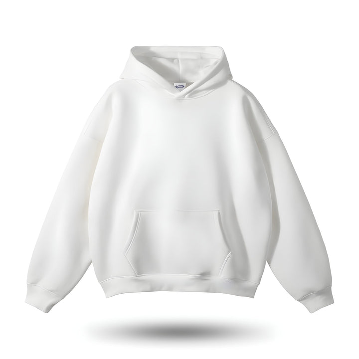 Levoire | Sweat À Capuche Gris Avec Poche Kangourou Pour Hommes Blanc