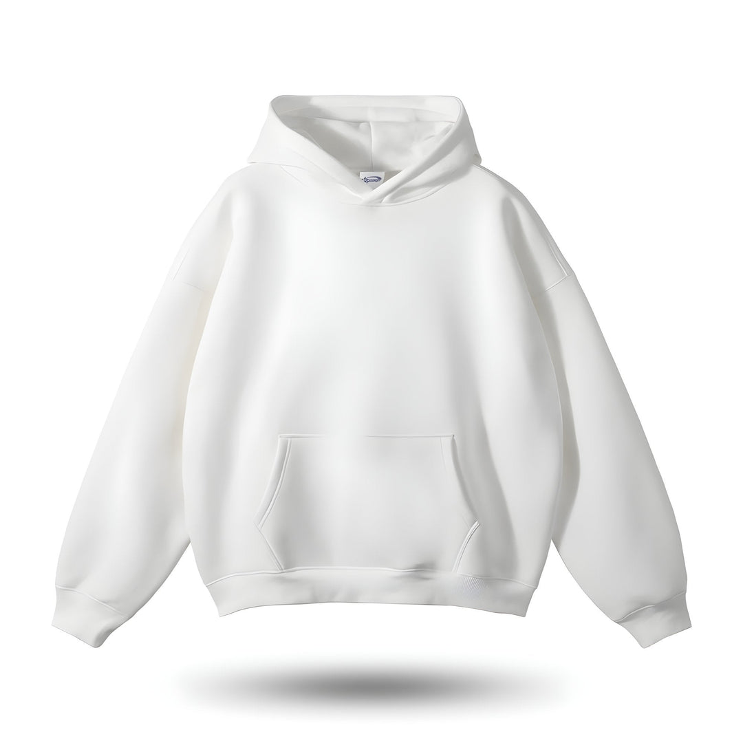 Levoire | Cool Gris Sweat À Capuche Avec Poche Kangourou Blanc
