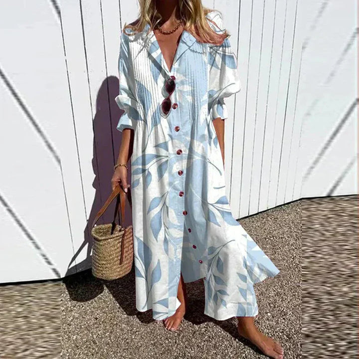 Levoire | Robe Boho à décolleté en V Bleu clair