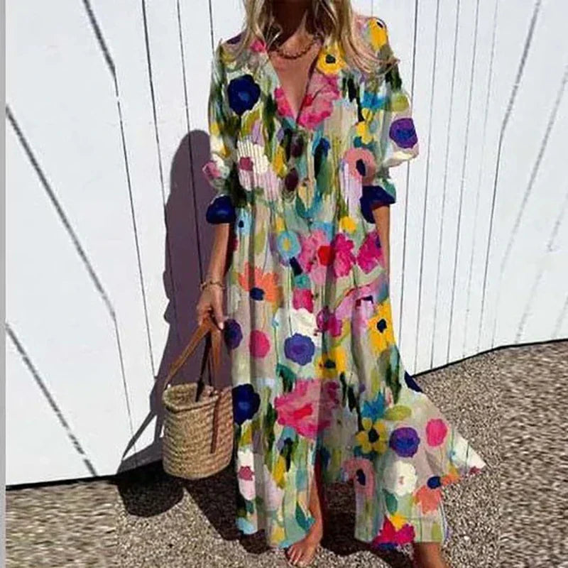 Levoire | Robe Boho à décolleté en V Multicolore 1