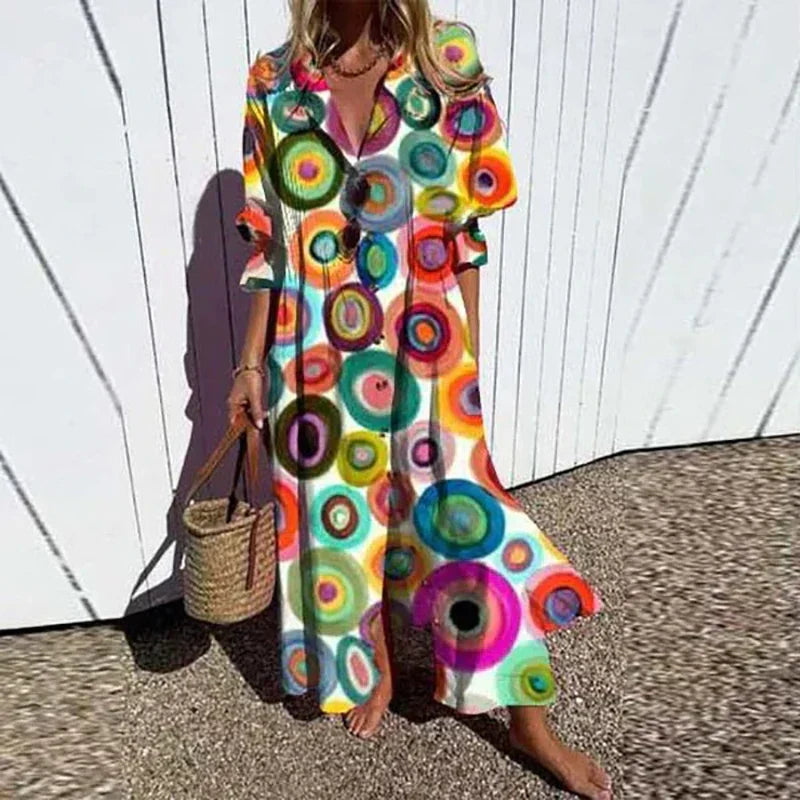 Levoire | Robe Boho à décolleté en V Multicolore 2