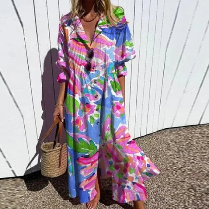 Levoire | Robe Boho à décolleté en V Rosa
