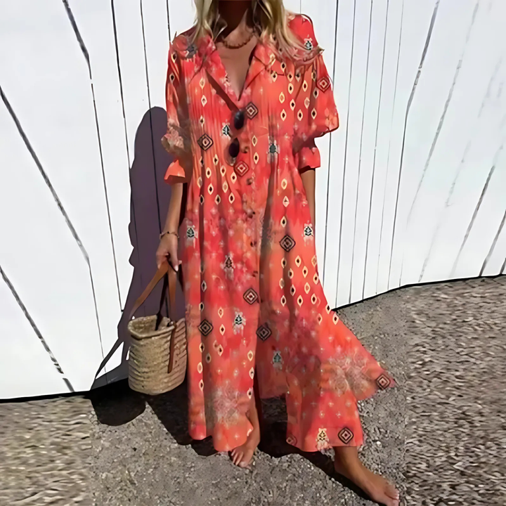 Levoire | Robe Boho à décolleté en V Rot