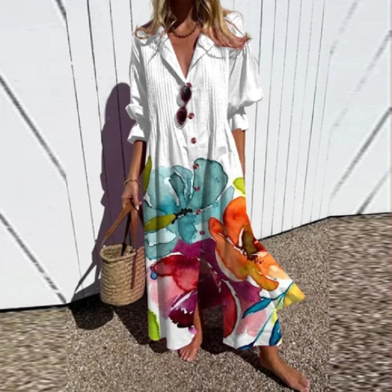Levoire | Robe Boho à décolleté en V Blanc