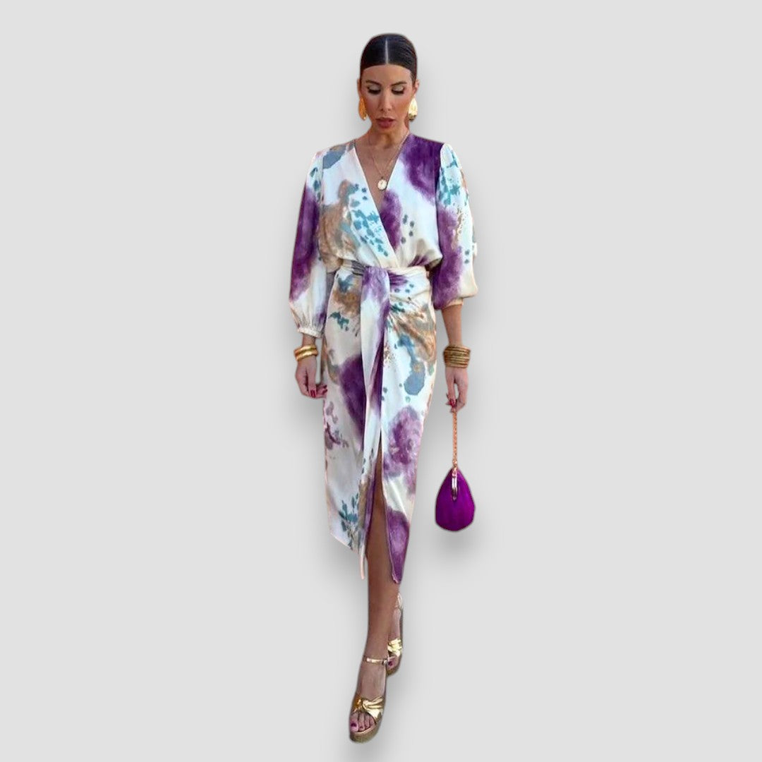 Levoire | Robe À Encolure En V Florale Élégante