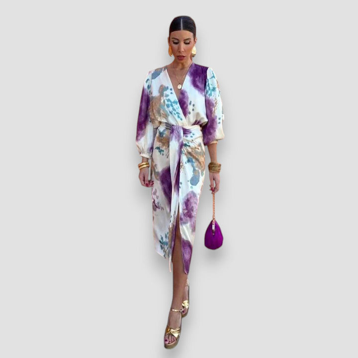 Levoire | Robe À Encolure En V Florale Élégante