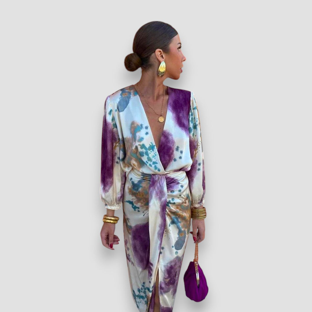 Levoire | Robe À Encolure En V Florale Élégante