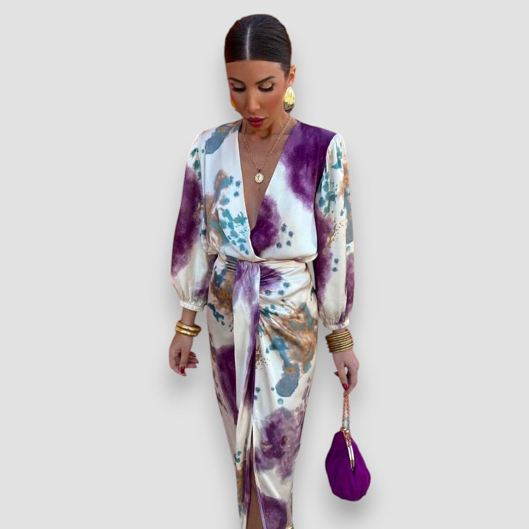 Levoire | Robe À Encolure En V Florale Élégante