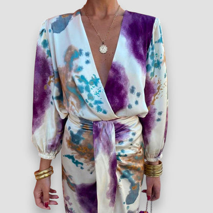 Levoire | Robe À Encolure En V Florale Élégante 2XL