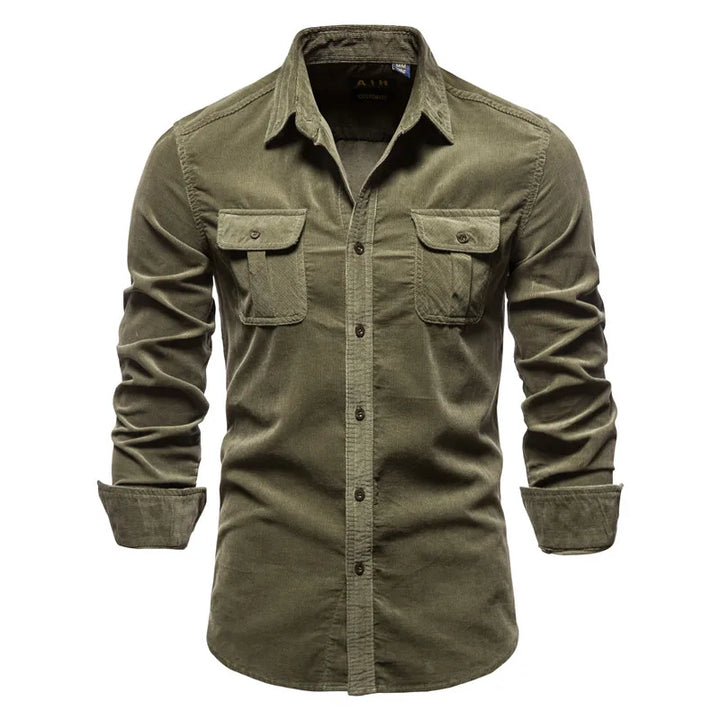Levoire | Chemise En Coton Pour Hommes Armée verte