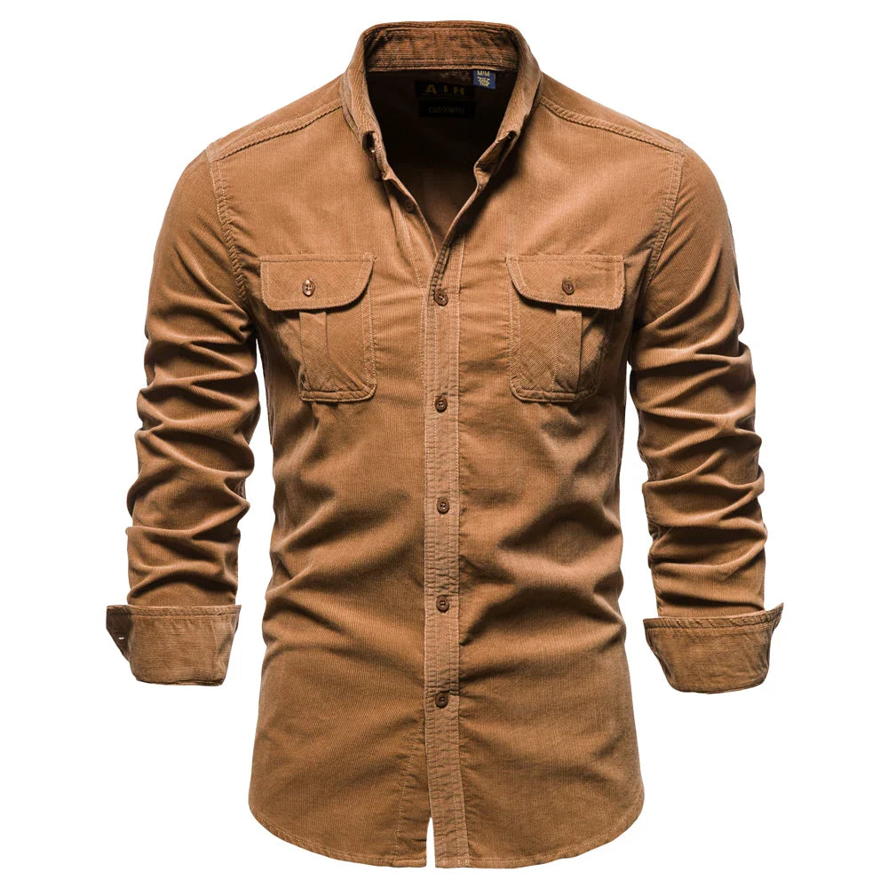Levoire | Chemise En Coton Pour Hommes Braun