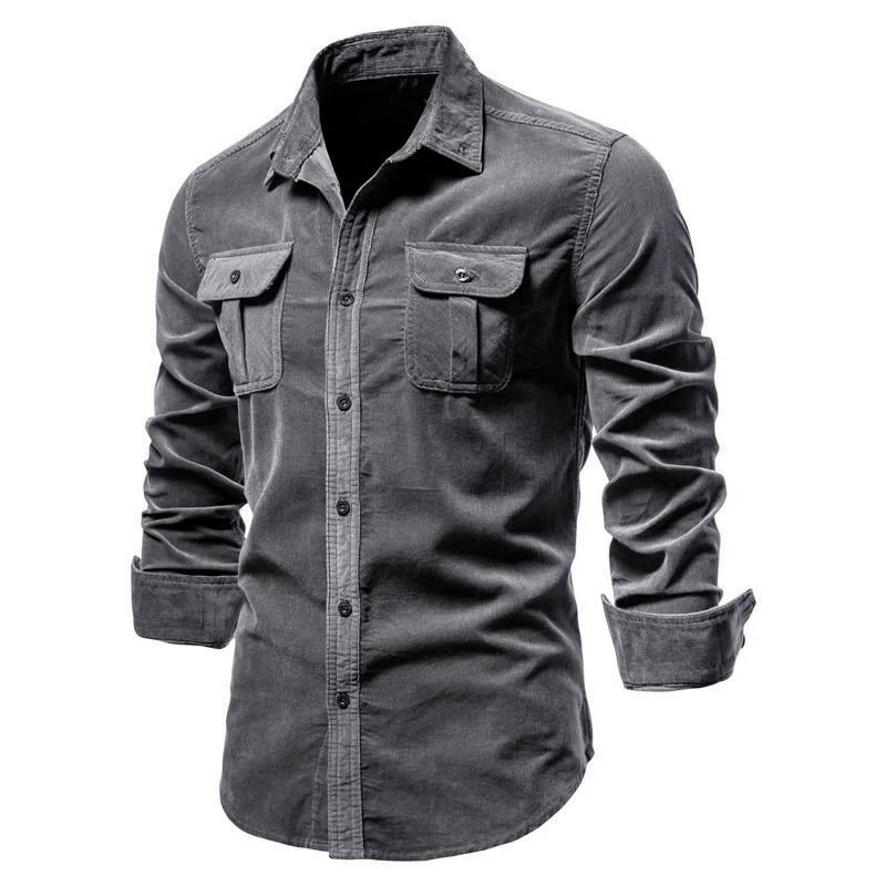 Levoire | Chemise En Coton Pour Hommes Gris foncé