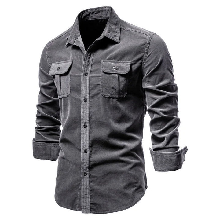 Levoire | Chemise En Coton Pour Hommes Gris foncé