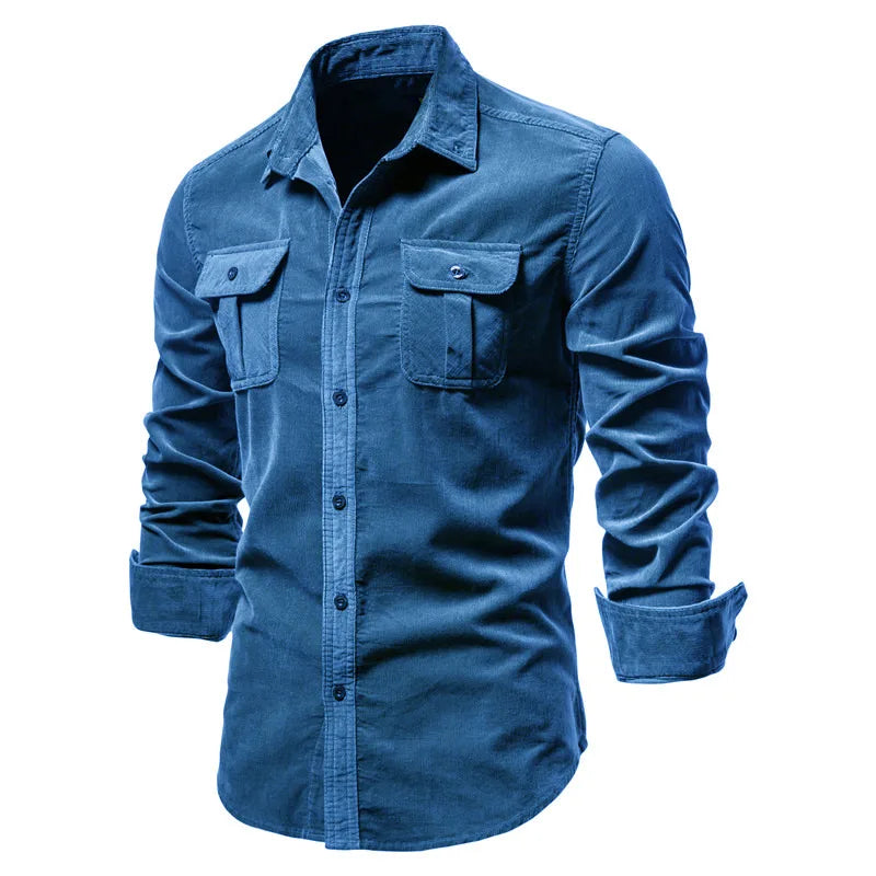 Levoire | Chemise En Coton Pour Hommes Bleu