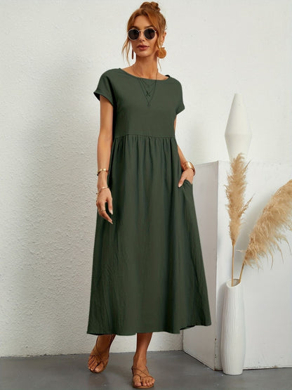 Levoire | Robe en lin légère Vert olive