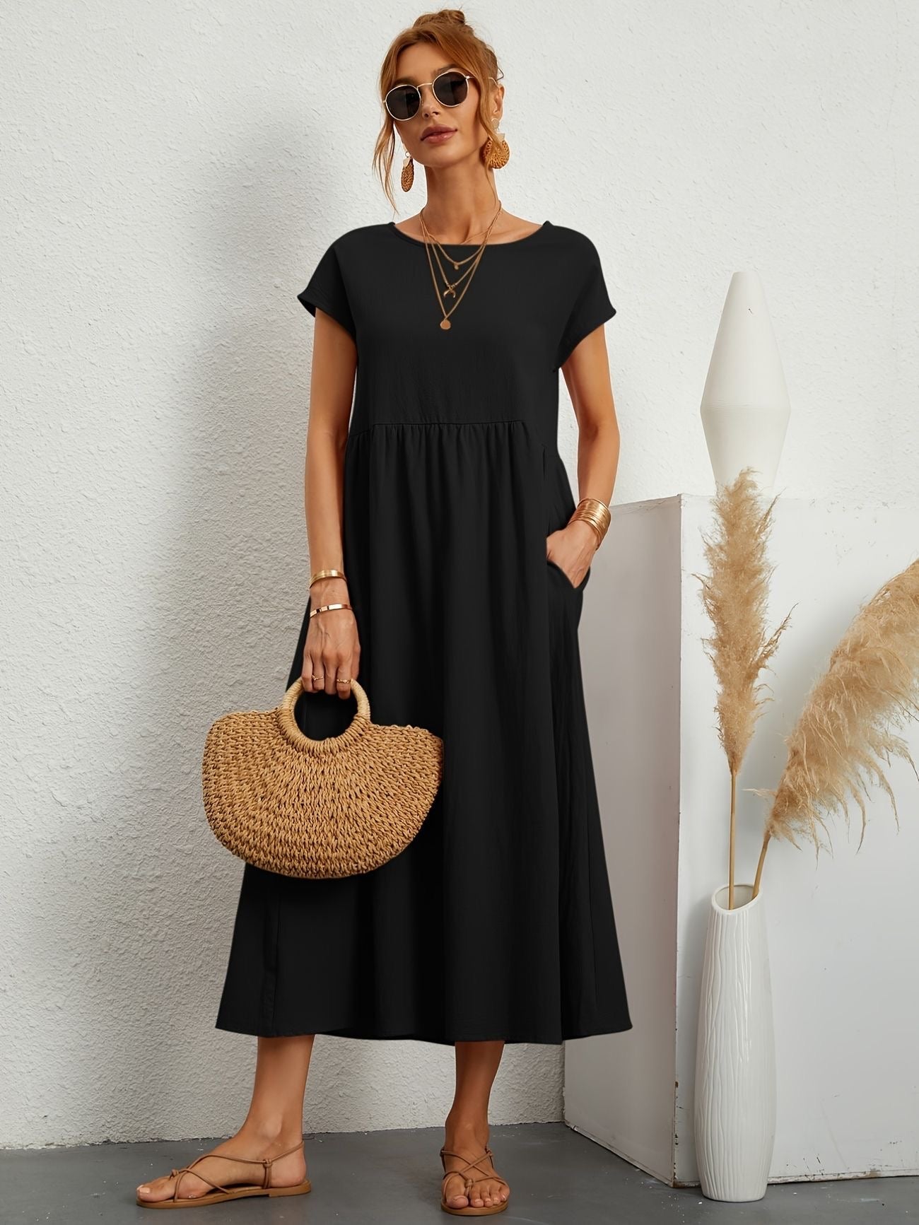 Levoire | Robe en lin légère Noir