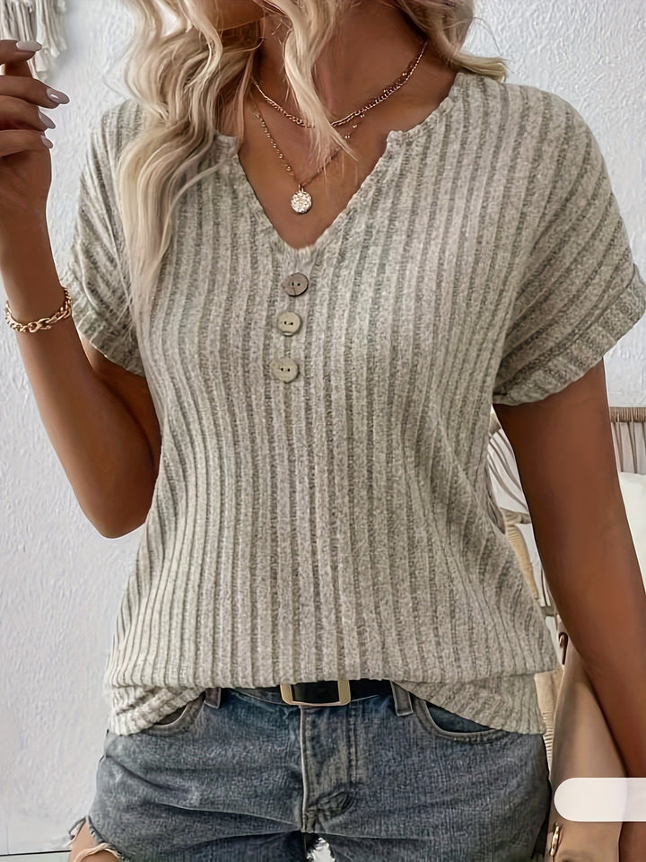 Levoire | T-Shirt À Col V À Manches Courtes Abricot