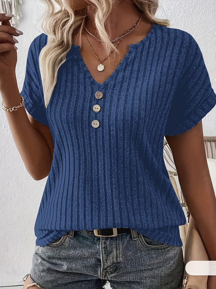 Levoire | T-Shirt À Col V À Manches Courtes Roi bleu