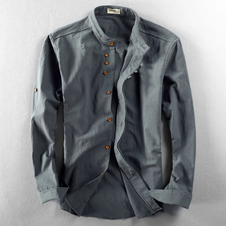 Levoire | Chemise En Lin De Coton Pour Hommes Gris foncé