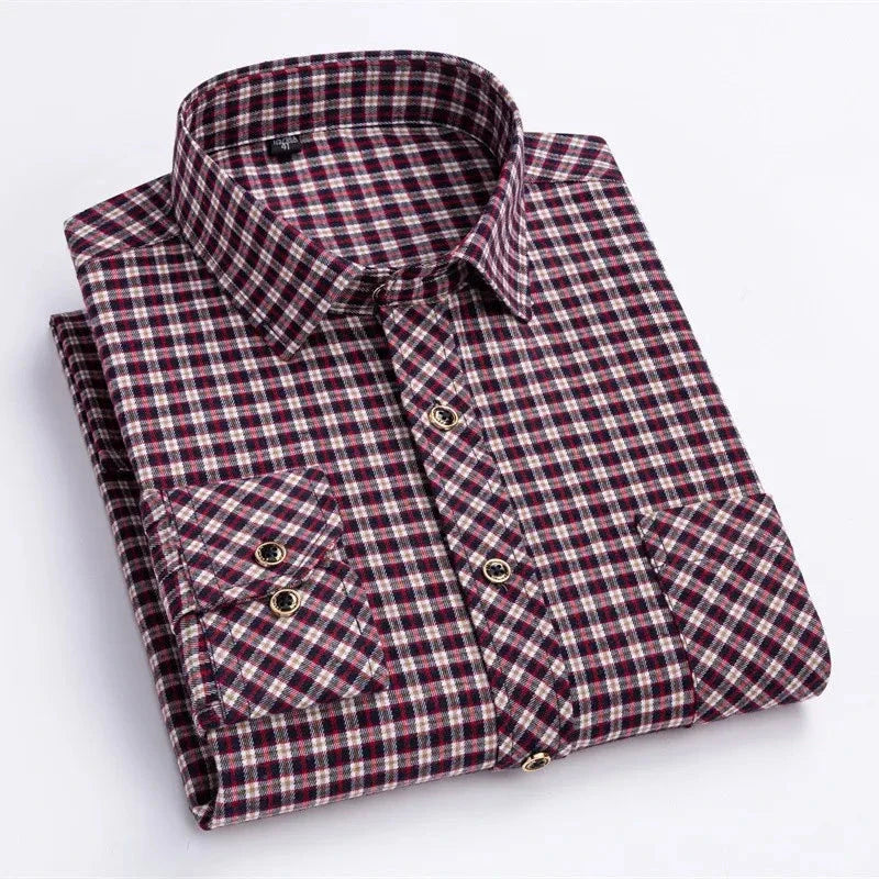 Levoire | Chemise À Motifs Bordeaux & Cases Blanches