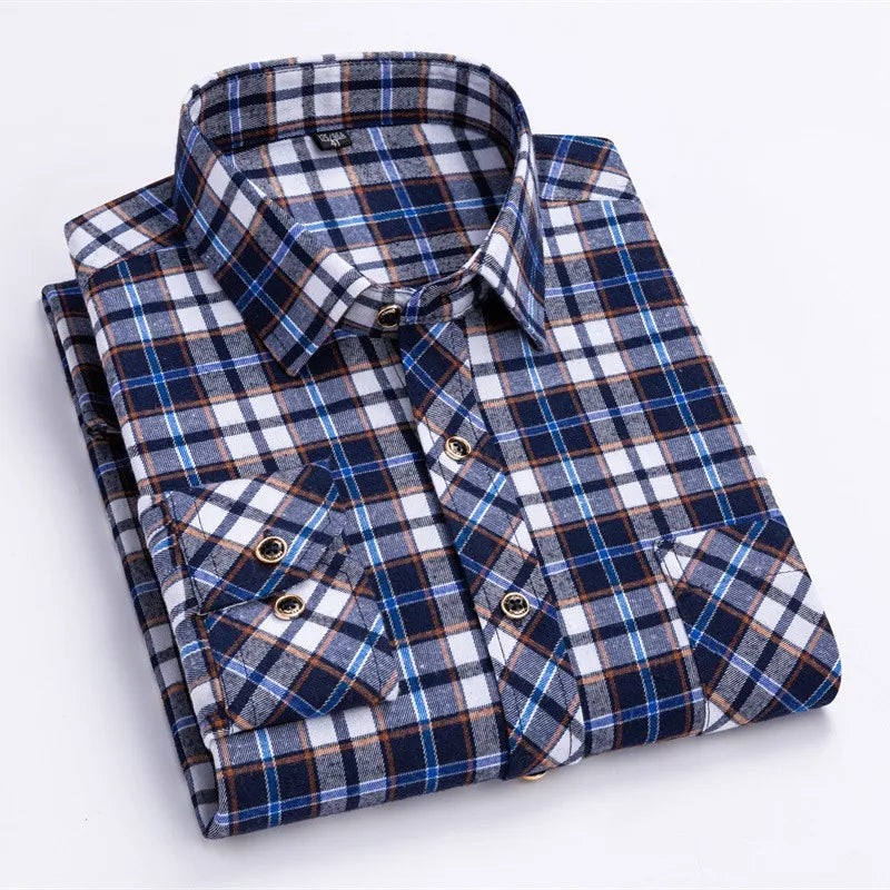 Levoire | Chemise À Motifs Ambre & Carreaux bruns